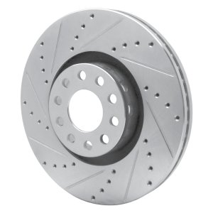 Volkswagen Passat Brake Rotor (1) - Front Left - R1 Concepts - Drilled & Slotted - Silver - `02-`05